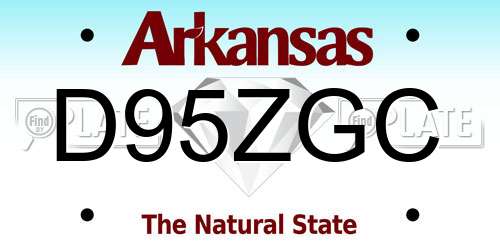 D95ZGC Arkansas License Plate