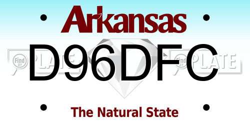 D96DFC Arkansas License Plate