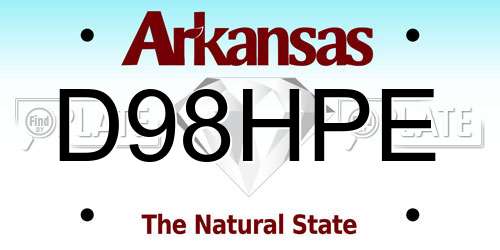 D98HPE Arkansas License Plate