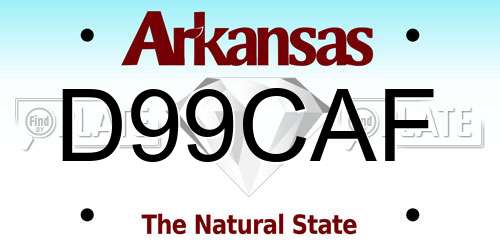 D99CAF Arkansas License Plate