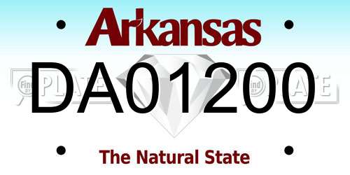 DA01200 Arkansas License Plate
