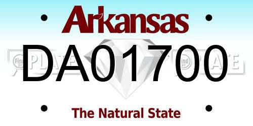 DA01700 Arkansas License Plate