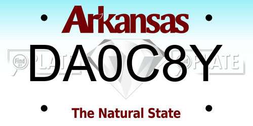 DA0C8Y Arkansas License Plate