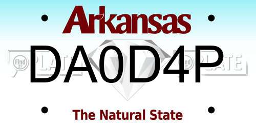 DA0D4P Arkansas License Plate