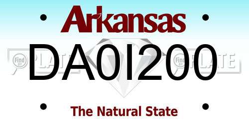 DA0I200 Arkansas License Plate