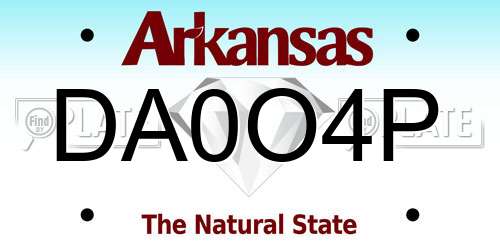 DA0O4P Arkansas License Plate