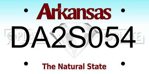 DA2S054 Arkansas License Plate