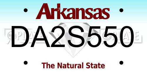 DA2S550 Arkansas License Plate