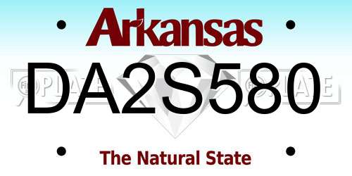 DA2S580 Arkansas License Plate