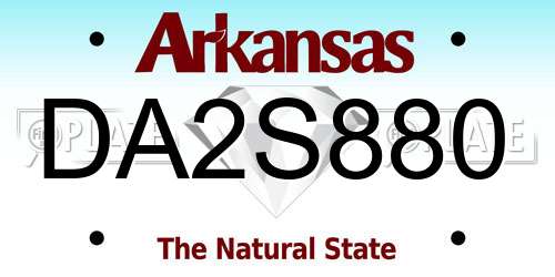 DA2S880 Arkansas License Plate