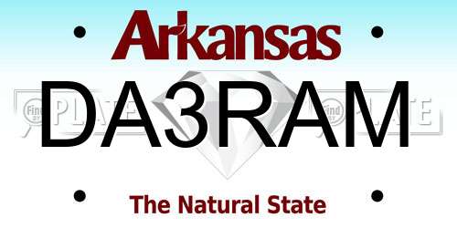 DA3RAM Arkansas License Plate