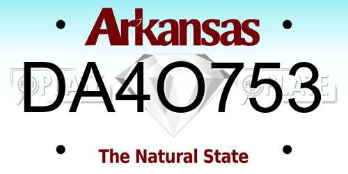 DA4O753 Arkansas License Plate
