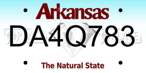 DA4Q783 Arkansas License Plate