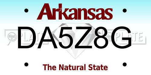 DA5Z8G Arkansas License Plate