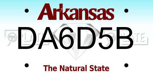 DA6D5B Arkansas License Plate