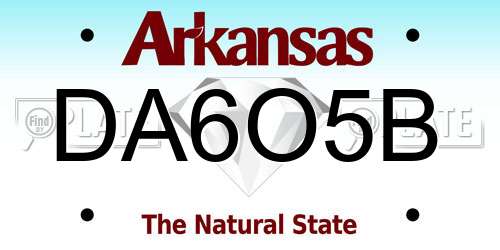 DA6O5B Arkansas License Plate