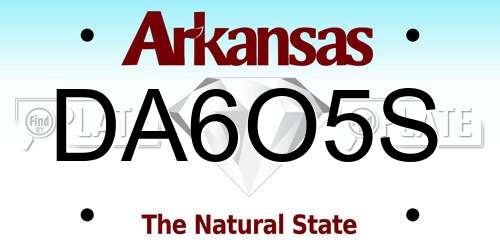 DA6O5S Arkansas License Plate