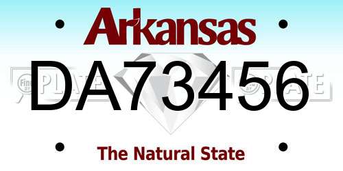 DA73456 Arkansas License Plate
