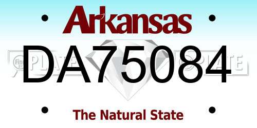 DA75084 Arkansas License Plate
