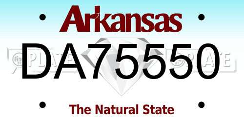 DA75550 Arkansas License Plate