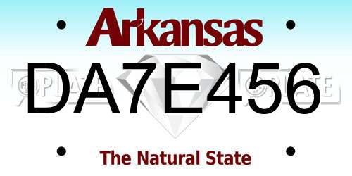 DA7E456 Arkansas License Plate