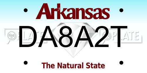DA8A2T Arkansas License Plate