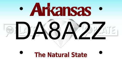DA8A2Z Arkansas License Plate