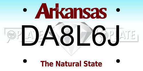 DA8L6J Arkansas License Plate