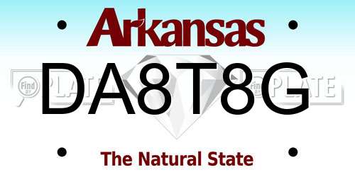 DA8T8G Arkansas License Plate