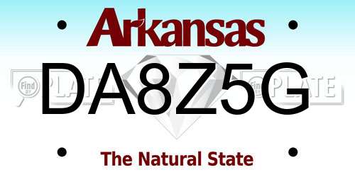 DA8Z5G Arkansas License Plate