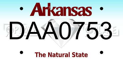 DAA0753 Arkansas License Plate