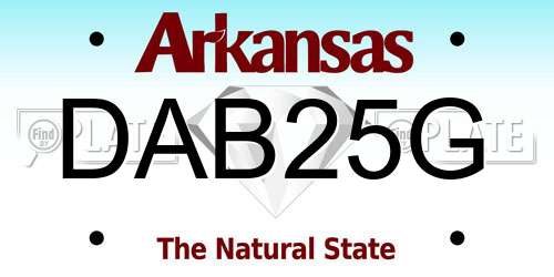 DAB25G Arkansas License Plate