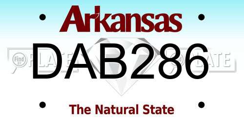 DAB286 Arkansas License Plate