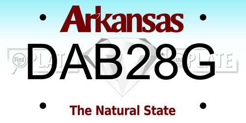 DAB28G Arkansas License Plate