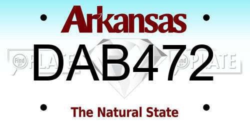 DAB472 Arkansas License Plate