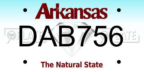 DAB756 Arkansas License Plate