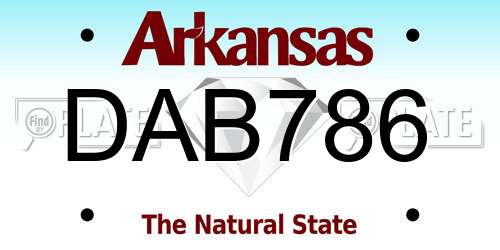 DAB786 Arkansas License Plate