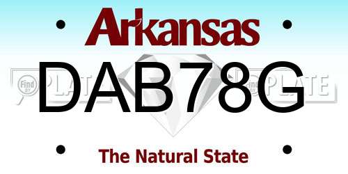 DAB78G Arkansas License Plate