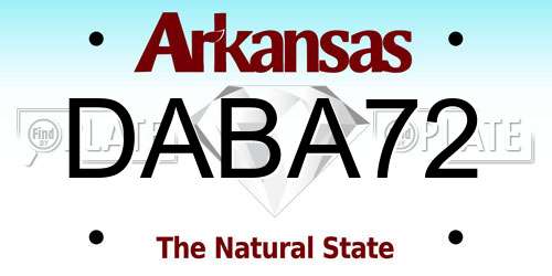 DABA72 Arkansas License Plate