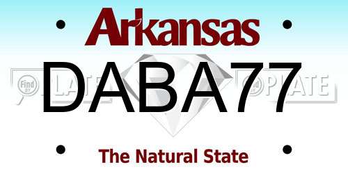 DABA77 Arkansas License Plate