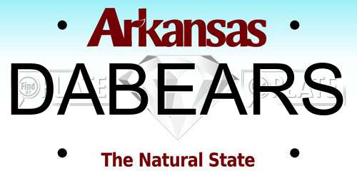 DABEARS Arkansas License Plate