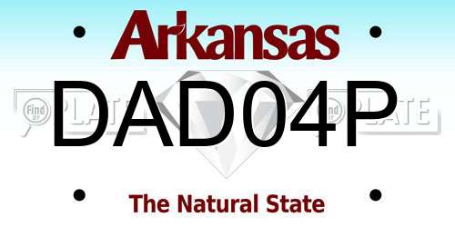 DAD04P Arkansas License Plate