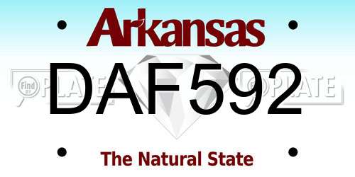 DAF592 Arkansas License Plate
