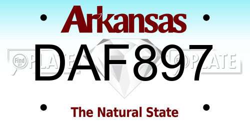DAF897 Arkansas License Plate
