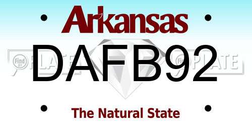 DAFB92 Arkansas License Plate