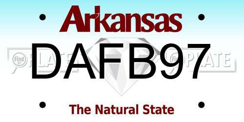 DAFB97 Arkansas License Plate