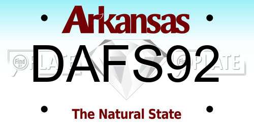 DAFS92 Arkansas License Plate