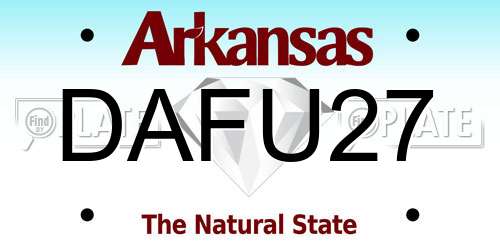 DAFU27 Arkansas License Plate