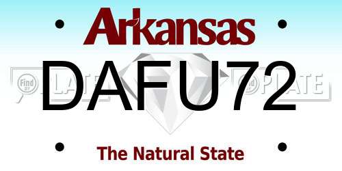 DAFU72 Arkansas License Plate