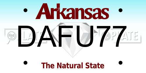 DAFU77 Arkansas License Plate
